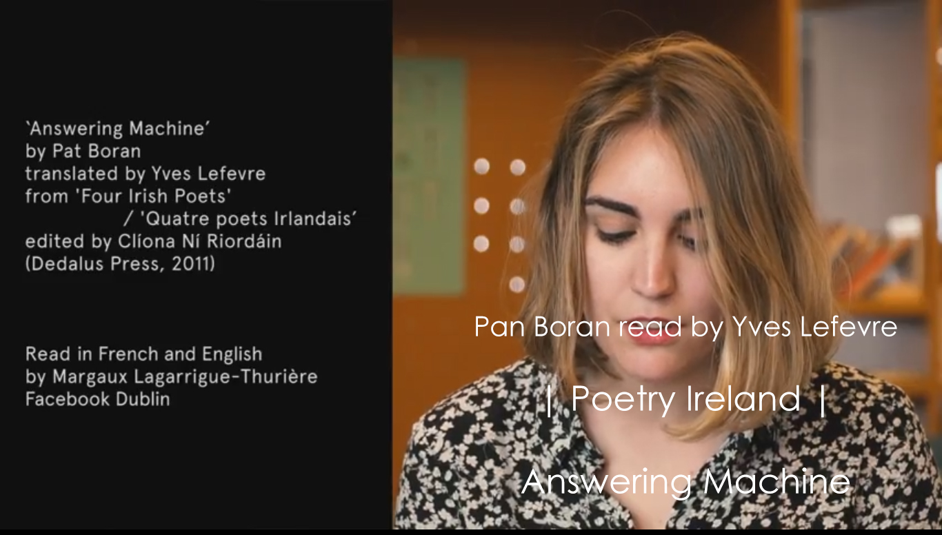 Pat Boran read by Yves Lefevre | Poetry Ireland